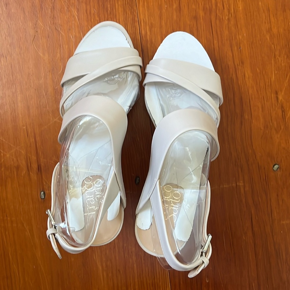 Franco Sarto ivory Seneca wedge sandals  NEW IN BOX - Picture 8 of 8